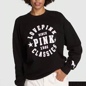 PINK Victoria's Secret Black and White Logo Sweatshirt